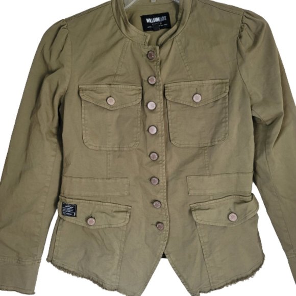 William Rast Bragg Army Green Utility Military Jacket - Picture 4 of 7